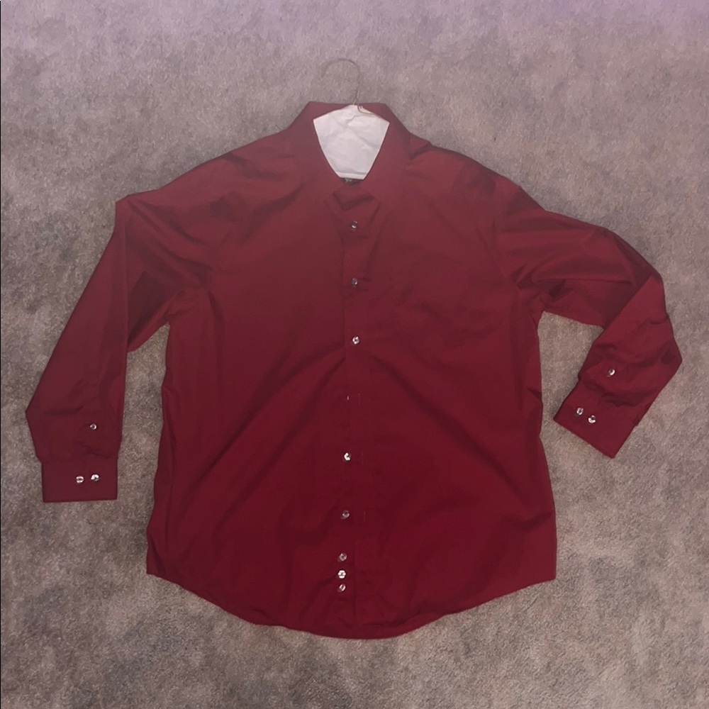 George Red Dress Shirt with Long Sleeves